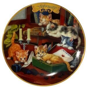Collector Plate: Purr-petual Calendar, Feb '99, J. Scholz BradEx No.84-B10-811.2